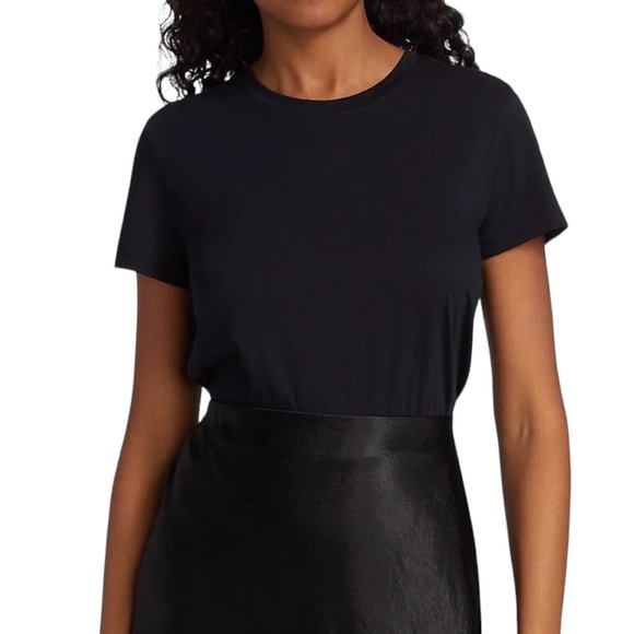 NEW Vince Essential Pima Cotton Crewneck T Shirt Top Black XS - Picture 11 of 11